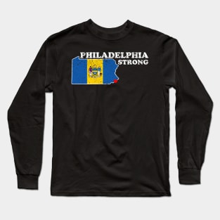 Philadelphia Strong Flag Pennsylvania Heart Shirt Long Sleeve T-Shirt